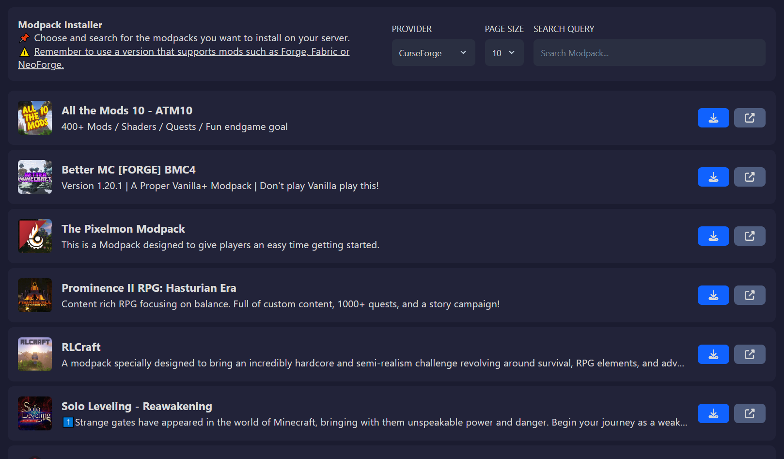 Minecraft Modpack Installer