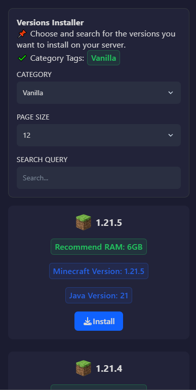 Minecraft Version Installer